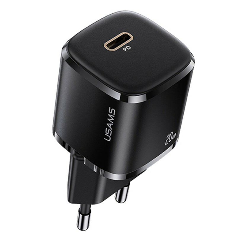 Мережевий зарядний пристрій Usams US-CC124 T36 20W Super Si PD Fast Charger(EU) Black