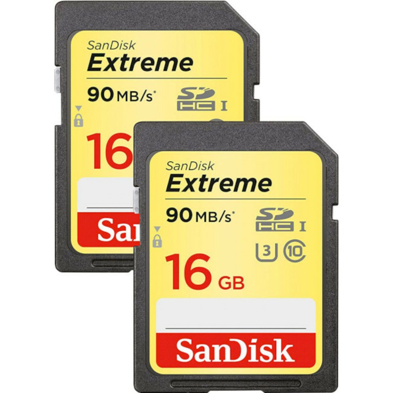 SDHC (UHS-1 U3) SanDisk Extreme 2x16Gb class 10 (90Mb/s, 600x)