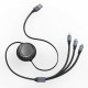 Кабель Baseus Bright Mirror One-for-three Retractable Data Cable USB to M+L+C 3.5A 1.2m Black