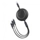 Кабель Baseus Bright Mirror One-for-three Retractable Data Cable USB to M+L+C 3.5A 1.2m Black