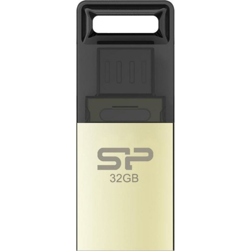 Flash SiliconPower USB 2.0 Mobile X10 MicroUSB OTG 32Gb Champague metal