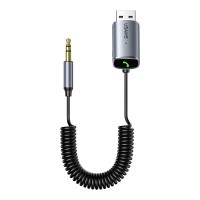 Bluetooth ресивер Usams US-SJ504 Aluminum Alloy Car Wireless Audio Receiver Iron grey