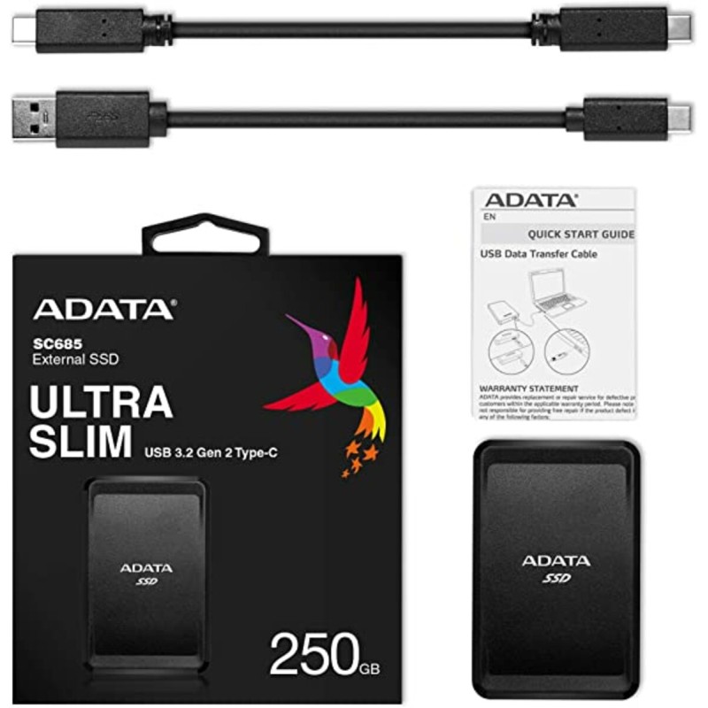 SSD ADATA SC685 250GB USB 3.2 Gen 2 Type-C Black