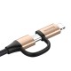Кабель Baseus Yiven 2-in-1 Cable (Micro/Lightning) 1m Gold