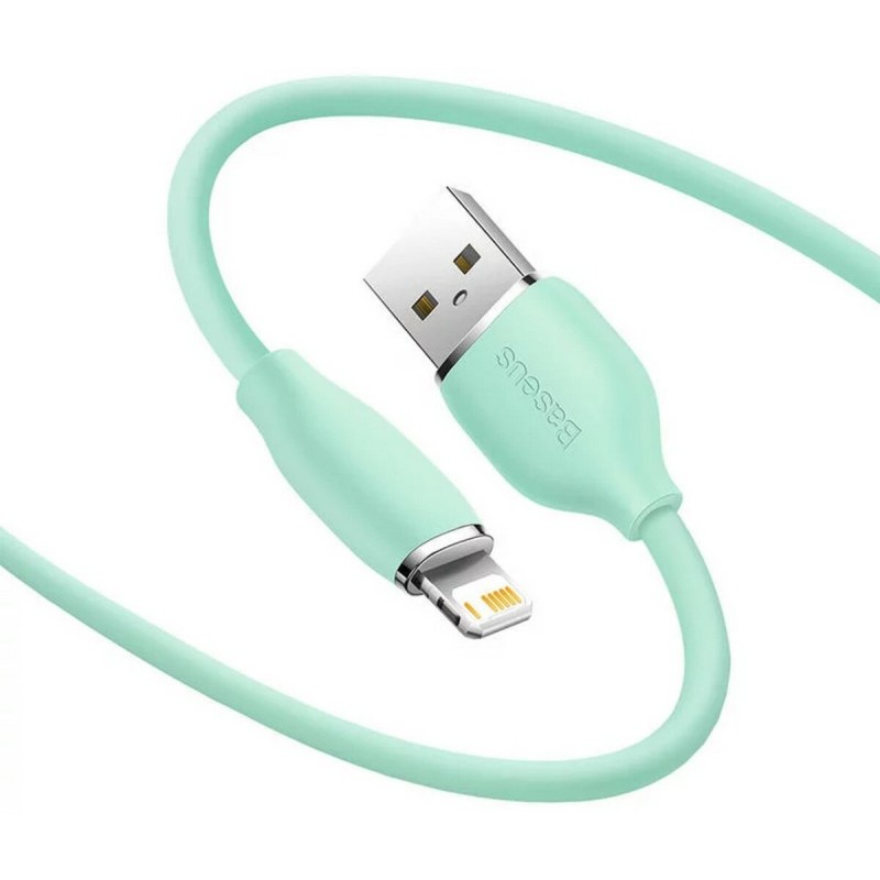 Кабель Baseus Jelly Liquid Silica Gel Fast Charging Data Cable USB to iP 2.4A 1.2m Green