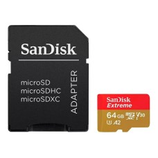 microSDXC (UHS-1 U3) SanDisk Extreme For Action Cams and Drones A2 64Gb class 10 V30 (R170MB/s,W80MB/s) (adapter)