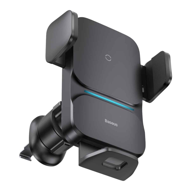 Тримач для мобiльного з БЗП Baseus Wisdom Auto Alignment Car Mount Wireless Charger (QI 15W) (Air Outlet base) Black