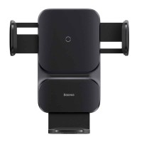 Тримач для мобiльного з БЗП Baseus Wisdom Auto Alignment Car Mount Wireless Charger (QI 15W) (Air Outlet base) Black