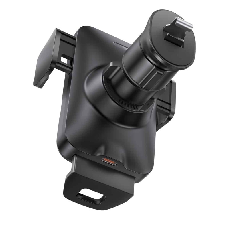 Тримач для мобiльного з БЗП Baseus Wisdom Auto Alignment Car Mount Wireless Charger (QI 15W) (Air Outlet base) Black
