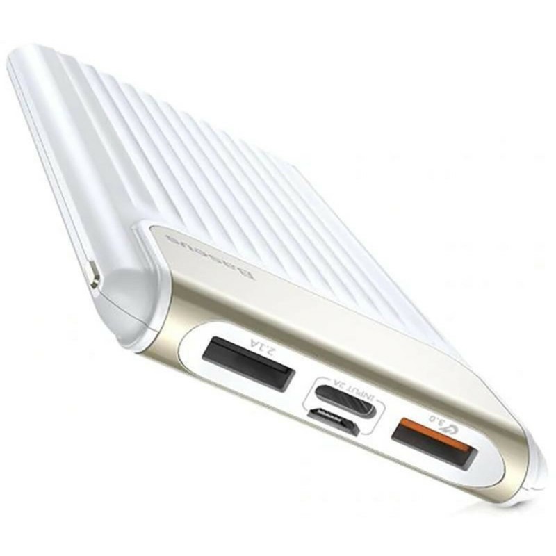 Зовнішній акумулятор Baseus Thin Power Bank 10000mAh White