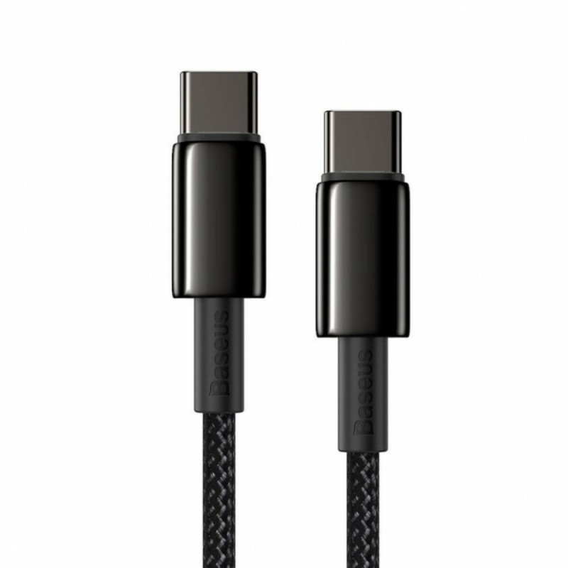 Кабель Baseus Tungsten Gold Fast Charging Data Cable Type-C to Type-C 100W 1m Black