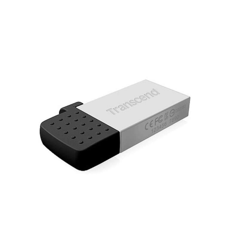 Flash Transcend USB 2.0 JetFlash 380 MicroUSB OTG 32Gb Silver metal