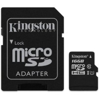 microSDHC (UHS-1) Kingston Canvas Select 16Gb class 10  (R-80MB/s) (adapter SD)