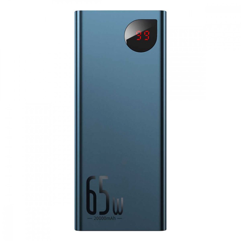 Зовнішній акумулятор Baseus Adaman Metal Digital Display Quick Charge Power Bank 20000mAh 65W Blue