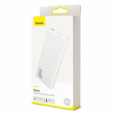 Зовнішній акумулятор Baseus Bipow Quick Charge Power Bank PD+QC 10000mAh 18W White