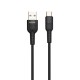 Кабель BOROFONE BU17 USB to Type-C, 2.4A, 1.2m, nylon, aluminum connectors, light indicator, Black