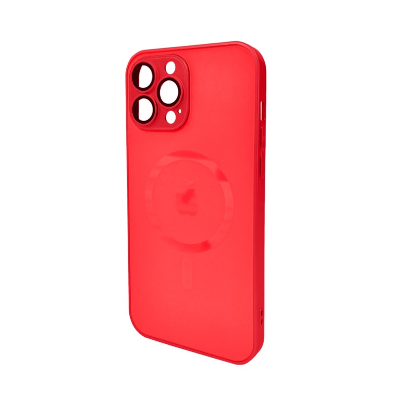 Чохол для смартфона AG Glass Matt Frame Color MagSafe Logo for Apple iPhone 13 Pro Max Cola Red