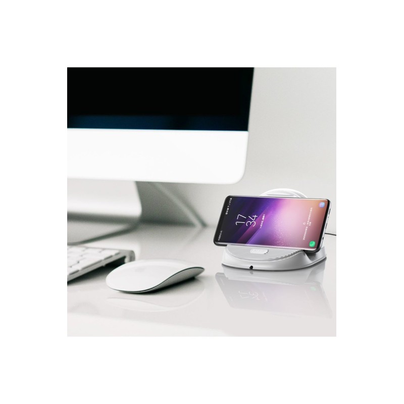 Бездротовий зарядний пристрій Baseus Silicone Horizontal Desktop White