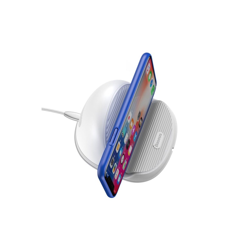 Бездротовий зарядний пристрій Baseus Silicone Horizontal Desktop White
