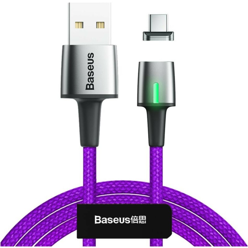 Кабель Baseus Zinc Magnetic Cable USB For Type-C 3A 1m Purple