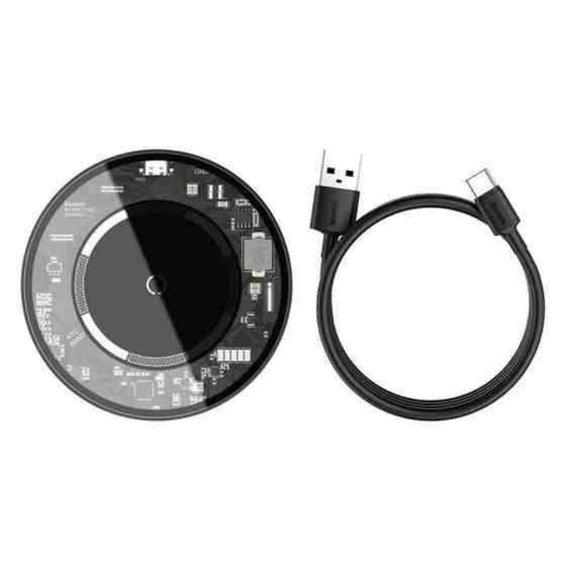 Бездротовий зарядний пристрій Baseus Simple Magnetic Wireless Charger(suit for IP12) Transparent
