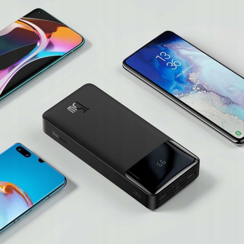 Зовнішній акумулятор Baseus Bipow Digital Display Power Bank 20000mAh 15W Black