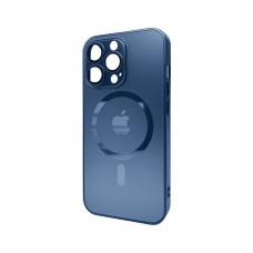 Чохол для смартфона AG Glass Matt Frame Color MagSafe Logo for Apple iPhone 13 Pro Navy Blue