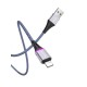 Кабель BOROFONE BU25 USB to Micro, 2.4A, 1.2m, nylon, aluminum connectors, light indicator, Blue