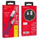 Кабель BOROFONE BU25 USB to Micro, 2.4A, 1.2m, nylon, aluminum connectors, light indicator, Blue