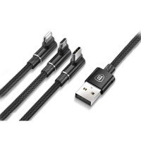 Кабель Baseus MVP 3-in-1 Mobile Game Cable USB For M+L+T 1.2m Black