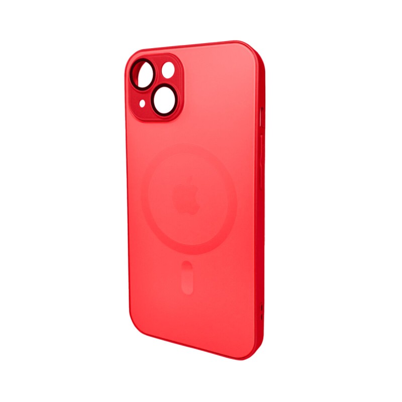 Чохол для смартфона AG Glass Matt Frame Color MagSafe Logo for Apple iPhone 14 Cola Red