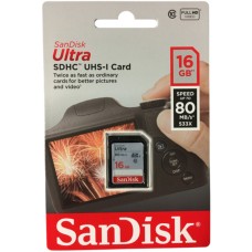 SDHC (UHS-1) SanDisk Ultra 16Gb class 10 (80Mb/s)
