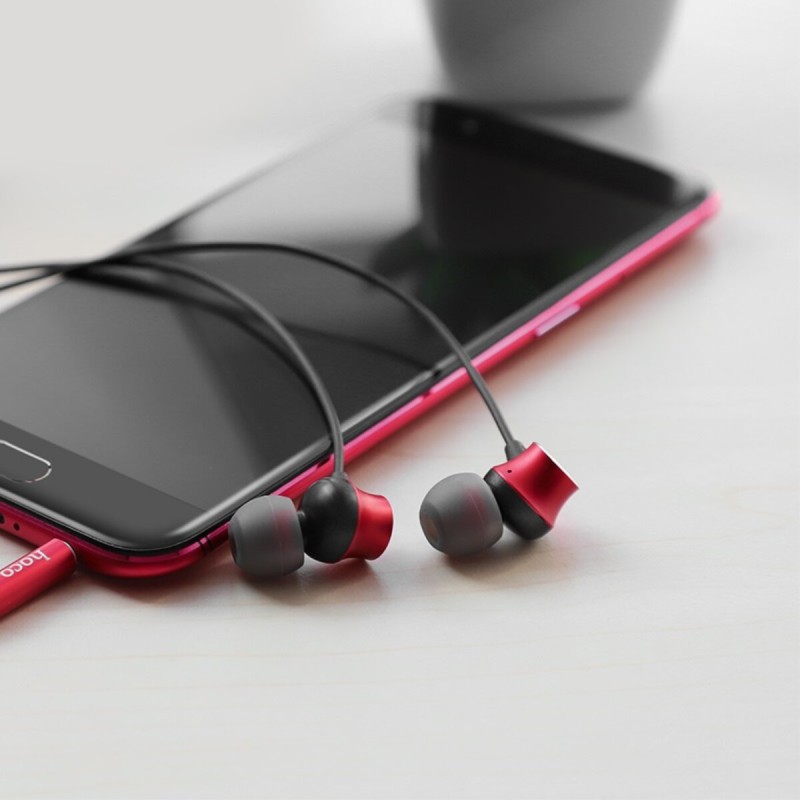 Навушники HOCO M51 Proper sound universal earphones with mic Red