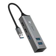USB-Hub Baseus Cube USB to USB3.0*3+USB2.0*2 HUB Adapter Dark gray