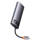 USB-Hub Baseus Metal Gleam Series 6-in-1 Multifunctional Type-C HUB Docking Station Gray (Type-C to HDMI*1+USB3.0*3+PD*1+VGA*1)