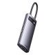 USB-Hub Baseus Metal Gleam Series 6-in-1 Multifunctional Type-C HUB Docking Station Gray (Type-C to HDMI*1+USB3.0*3+PD*1+VGA*1)