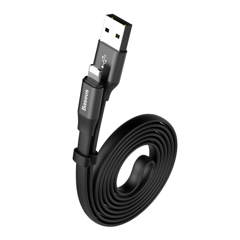 Кабель Baseus Two-in-one Portable Cable (Android/iOS) 1.2m Black