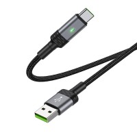 Кабель BOROFONE BU30 5A Lynk smart power-off charging data cable for Type-C Black
