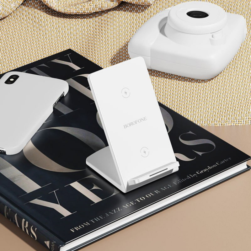 Бездротовий зарядний пристрій BOROFONE BQ16 Cool creation wireless fast charger White