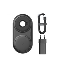 Бездротовий зарядний пристрій Baseus Planet 2in1 cable winder+wireless charger(EU) Black