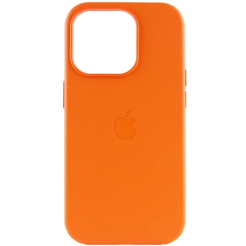 Чохол для смартфона Leather AAA Full Magsafe IC for iPhone 15 Pro Orange