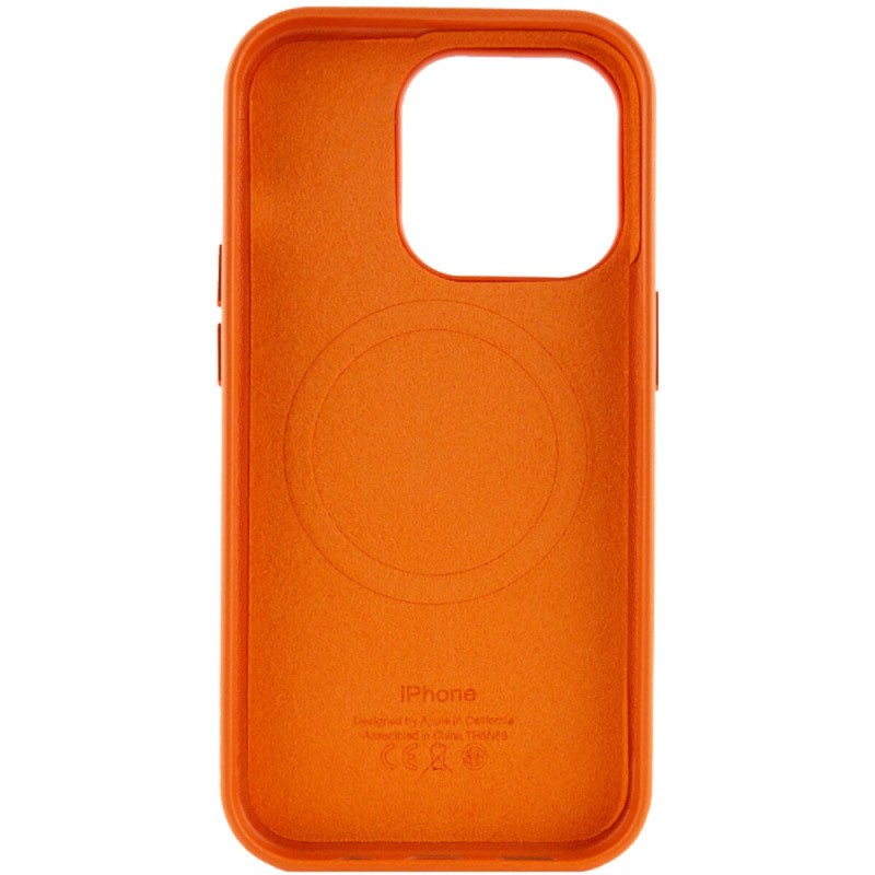 Чохол для смартфона Leather AAA Full Magsafe IC for iPhone 15 Pro Orange