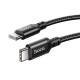 Кабель HOCO X14 Type-C to Type-C 60W, 1m, nylon, aluminum connectors, Black