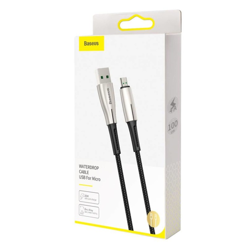 Кабель Baseus Waterdrop Cable USB For Micro 4A 1m Black