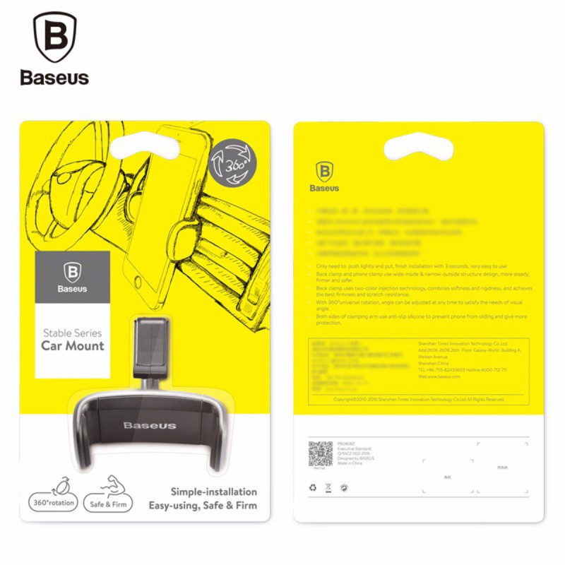 Тримач для мобiльного Baseus Stable Series Car Mount Black