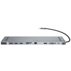 USB-Hub Baseus Enjoyment Series Type-C Notebook HUB Adapter (GrayPD/HDMI/VGA/RJ45/SD/USB*3/Adapter )