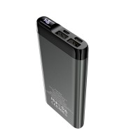Зовнішній акумулятор BOROFONE BJ10 Golden Armor metal digital display 10000mAh Black