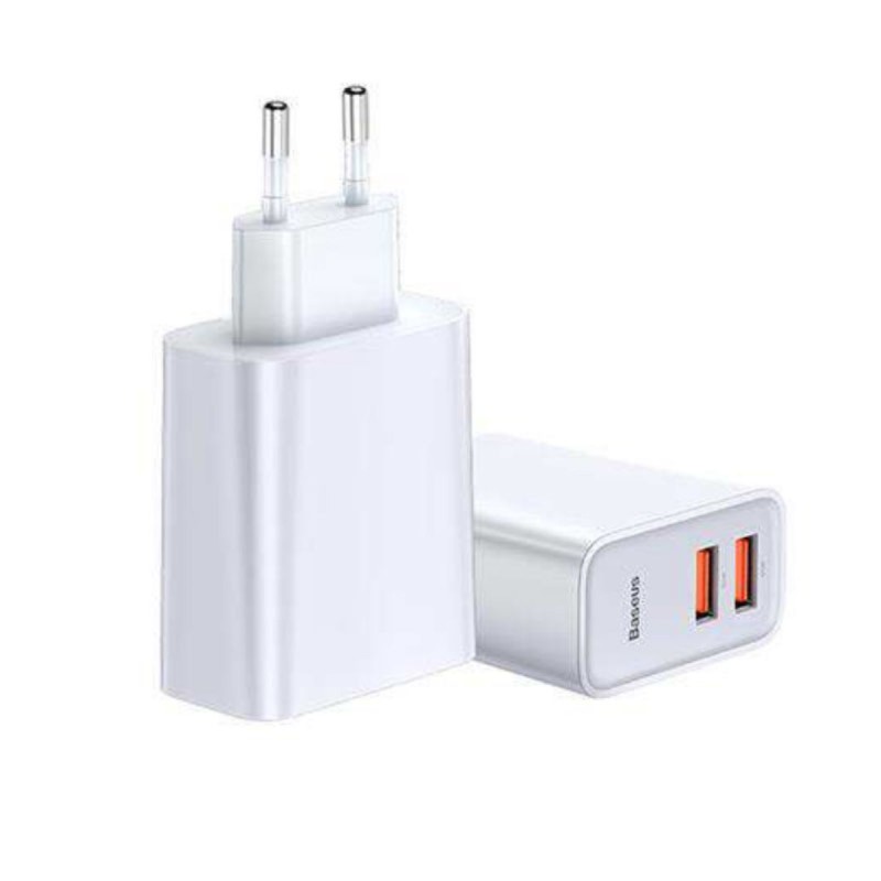 МЗП Baseus Speed Dual QC3.0 Quick charger U+U 30W EU White