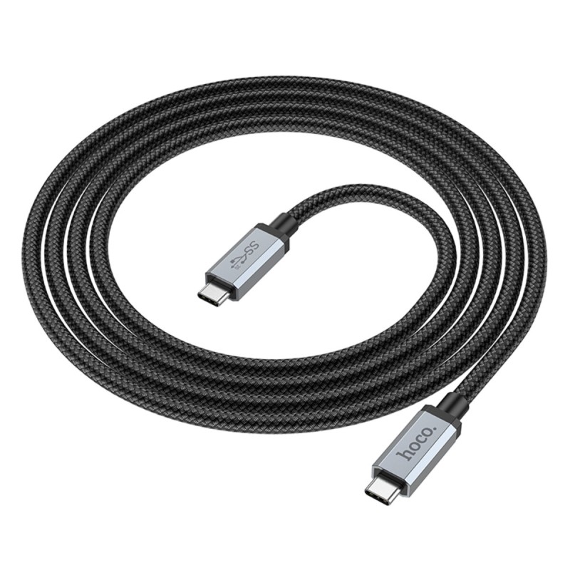 Кабель HOCO US06 USB3.2 20Gbps 100W HD high speed data cable(L=2M) Black