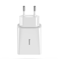 Мережевий зарядний пристрій Baseus Speed Mini QC Dual U Quick Charger 18W EU White